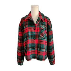 Pendleton Knockabout Tartan Plaid Wool Coat Waist Length Jacket vintage XL